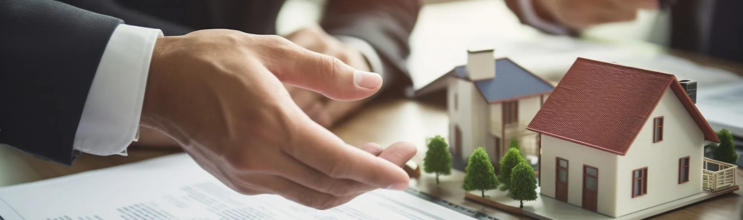 Business meeting with people discussing property map on a wall